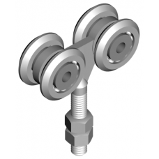 4 görgős felső függesztőgörgő 33x34 mm